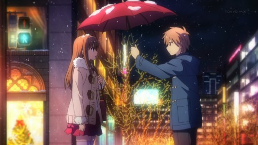 sakurasou_no_pet_na_kanojo-14-nanami-sorata-romance-umbrella-snow-christmas-lights-city