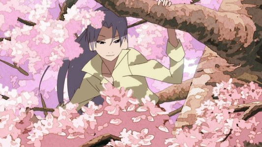 uchouten_kazoku-01-satomi_suzuki-benten-human-flying-cherry_blossoms-spring-happy